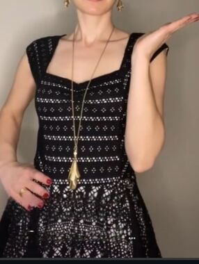 Anthropologie Elegant Black Crochet Blouse